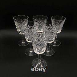 Set Of 6 Waterford Alana Crystal White Wine Glasses Cr2087