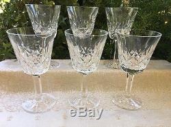 Set Of 6 Waterford Crystal Wine Glass Lismore Claret 5 7/8 Vintage Irish