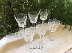 Set Of 6 Waterford Crystal Wine Glass Lismore Claret 5 7/8 Vintage Irish