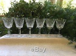 Set Of 6 Waterford Crystal Wine Glass Lismore Claret 5 7/8 Vintage Irish