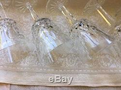 Set Of 6 Waterford Crystal Wine Glass Lismore Claret 5 7/8 Vintage Irish