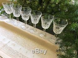 Set Of 6 Waterford Crystal Wine Glass Lismore Claret 5 7/8 Vintage Irish