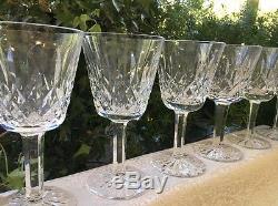 Set Of 6 Waterford Crystal Wine Glass Lismore Claret 5 7/8 Vintage Irish