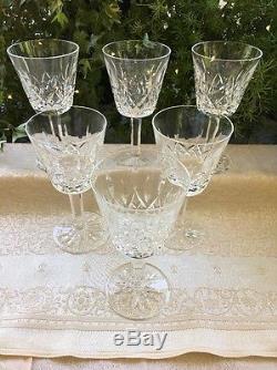 Set Of 6 Waterford Crystal Wine Glass Lismore Claret 5 7/8 Vintage Irish