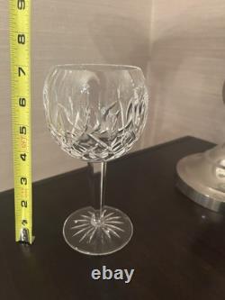 Set Of 6 Waterford Lismore Balloon Cut Lead Crystal Wine Glasses 7 tall, 3 wid