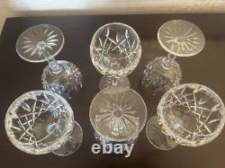 Set Of 6 Waterford Lismore Balloon Cut Lead Crystal Wine Glasses 7 tall, 3 wid
