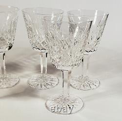 Set Of 6 Waterford Lismore Crystal Wine Stem Glasses Approximately 5 7/8 Tall