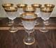 Set Of (8) 24kt Napoleon Hand Cut Crystal Wine Champagne Cordial Glasses 7 Tall