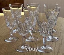 Set Of 8 Baccarat Crystal Carcassone Tall Water Goblets Wine Glasses 6 7/8