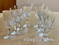 Set Of 8 Baccarat Crystal Carcassone Tall Water Goblets Wine Glasses 6 7/8