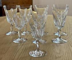 Set Of 8 Baccarat Crystal Carcassone Tall Water Goblets Wine Glasses 6 7/8