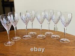 Set Of 8 European Crystal Wine Glasses Made In Hungary New 8 3/4 High