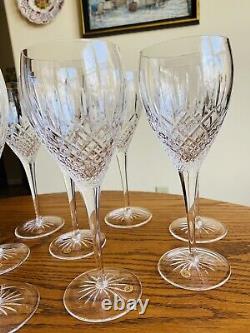 Set Of 8 European Crystal Wine Glasses Made In Hungary New 8 3/4 High