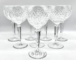 Set Of 8 Older Waterford Crystal Alana Wine Hocks, Made In Ireland, Exlnt Cond