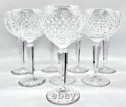 Set Of 8 Older Waterford Crystal Alana Wine Hocks, Made In Ireland, Exlnt Cond