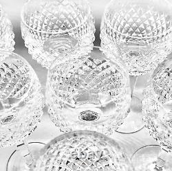 Set Of 8 Older Waterford Crystal Alana Wine Hocks, Made In Ireland, Exlnt Cond