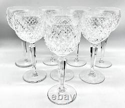 Set Of 8 Older Waterford Crystal Alana Wine Hocks, Made In Ireland, Exlnt Cond