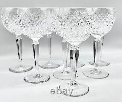 Set Of 8 Older Waterford Crystal Alana Wine Hocks, Made In Ireland, Exlnt Cond