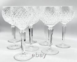 Set Of 8 Older Waterford Crystal Alana Wine Hocks, Made In Ireland, Exlnt Cond