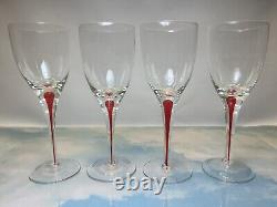 Set Of 8 Stunning Swedish Orrefors Crystal Intermezzo Wine Mouth Blown Red Blue