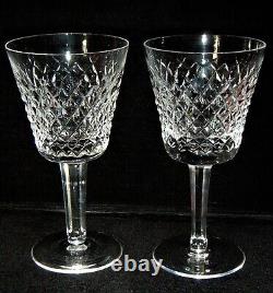 Set Of 8 Waterford Alana Cut Crystal White Wine Glasses