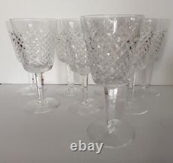 Set Of 8 Waterford Crystal Alana Pattern Wine Glasses Water Goblet Stemware 67/8