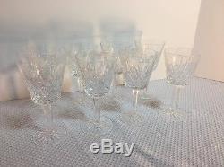 Set Of 8 Waterford Lismore Cut Crystal 6 Water Goblet Wine Glasses