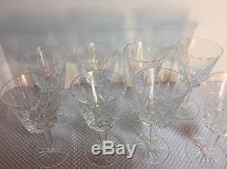 Set Of 8 Waterford Lismore Cut Crystal 6 Water Goblet Wine Glasses