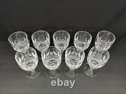 Set Of 9 Waterford Colleen Short Stem Claret Wine Glasses 4-3/4 Excellent