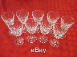 Set Of 9 Waterford Crystal Claret Wine Glass Lismore 5-7/8 Tall From Ireland