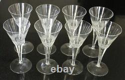 Set Of Eight Wine Glasses by Moser in the Old Fashioned Pattern Very Rare