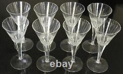 Set Of Eight Wine Glasses by Moser in the Old Fashioned Pattern Very Rare