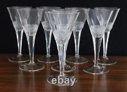 Set Of Eight Wine Glasses by Moser in the Old Fashioned Pattern Very Rare