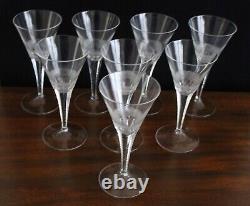 Set Of Eight Wine Glasses by Moser in the Old Fashioned Pattern Very Rare