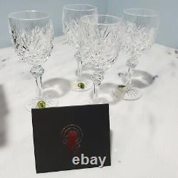 Set Of Four 6oz Waterford Crystal Tinsley Red Wine Glasses Mint in Box 159686