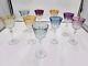 Set Of Nine Colored Wine Glasses, Crystal, Heavy, Multi-colored