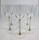 Set Of Seven Sasaki Tucano Pattern Frosted Gold Accent Water Goblets 8 5/8 Tall