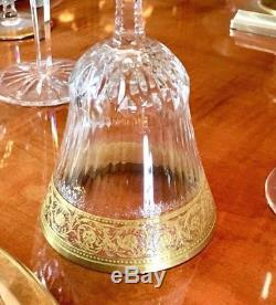 Set Six (6) ST LOUIS THISTLE Crystal Gold Encrusted 6 3/8 Burgundy Wine Glasses