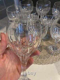 Set of 10 BACCARAT Massena Water Wine Goblet Art Glasses 7 Cut Crystal France