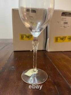 Set of 10 Lenox Crystal Aria Wine Glasses Twisted Stem 7 5/8 Tall NEW IN BOX