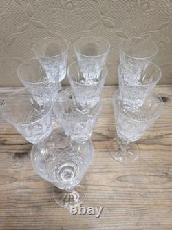 Set of 10 Waterford Crystal Kenmare Water Goblet Wine Glasses 6 7/8 MINT