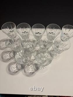 Set of 11 Lenox USA Crystal Wine Glasses Cut Starburst Base -Excellent Condition