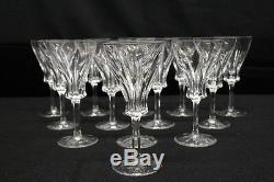 Set of 13 Villeroy & Boch Crystal Tulip Wine Glasses withCut Foot, Hand Etched VB