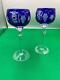 Set of 2 Ajka Crystal MARSALA COBALT Hock Wine Glasses