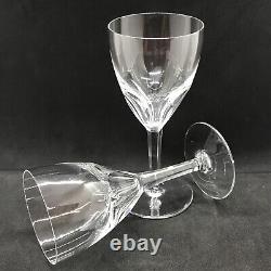 Set of 2 BACCARAT Genova Thumbprint Clear Crystal Claret Wine Glasses 7.25H