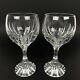 Set of 2 BACCARAT Massena Wine Glasses Crystal 6-3/8 Clear France Signed