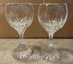 Set of 2 Baccarat Crystal MASSENA Claret Wine Glasses Made in France