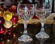 Set of 2 Baccarat France Crystal Massena 7 Water Goblet / Wine Signed Mint