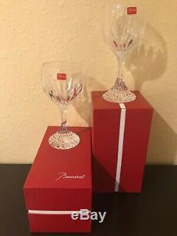 Set of 2 Baccarat France Crystal Massena 7 Wine Glasses NIB NEVER USED