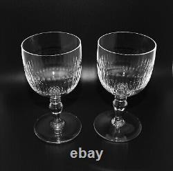 Set of 2 Baccarat RENAISSANCE Cut Pattern 5 1/4 Claret Wine Glasses, Signed